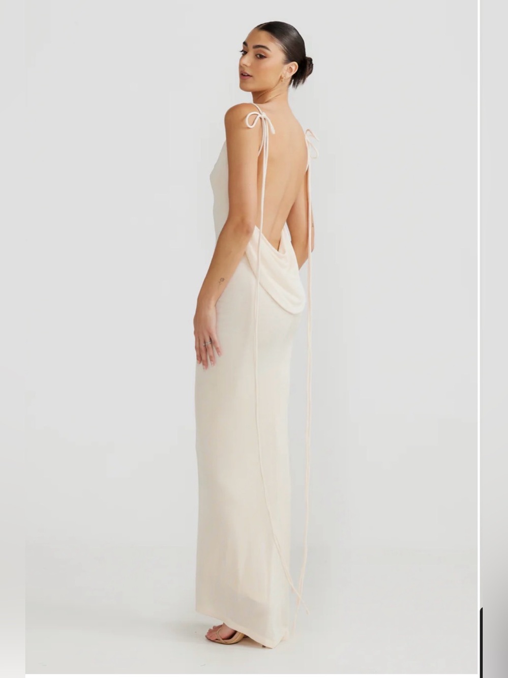 Melanie the Label Cristina Backless Cowl Dress in Cream XS
